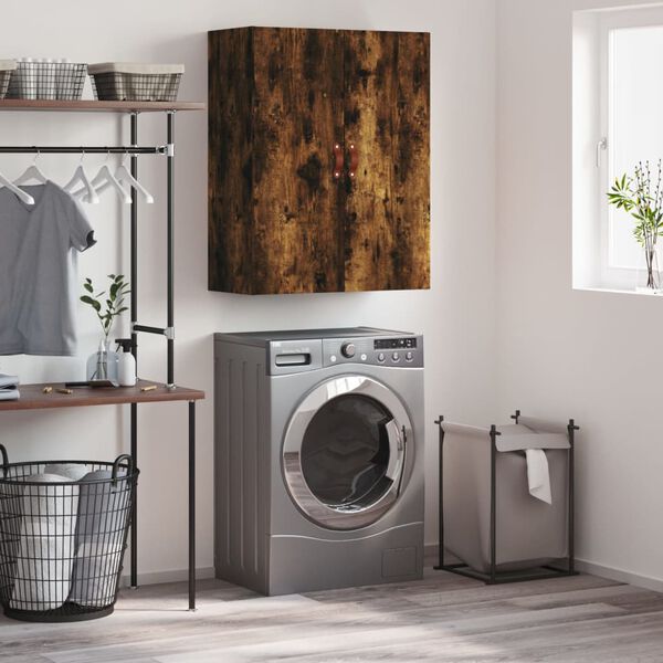 vidaXL Wall Mounted Cabinet Smoked Oak 69.5x34x90 cm
