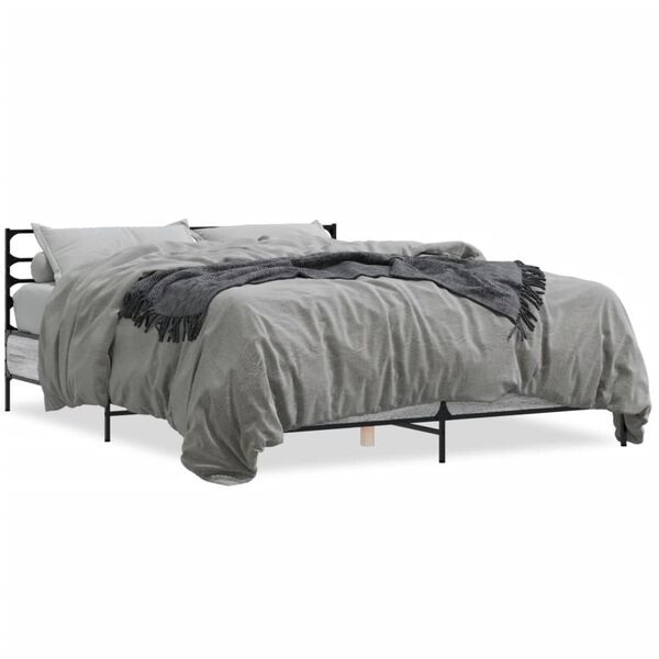 vidaXL Bed Frame without Mattress Grey Sonoma 150x200 cm King Size