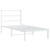 vidaXL Metal Bed Frame without Mattress with Headboard White 90x200cm