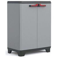 Keter Low Storage Cabinet Stilo Grey and Black 90 cm