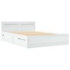 vidaXL Bed Frame with Drawer White 137 x 188 cm Engineered Wood