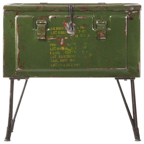 vidaXL Storage Trunk Military Style 68x24x66 cm Iron