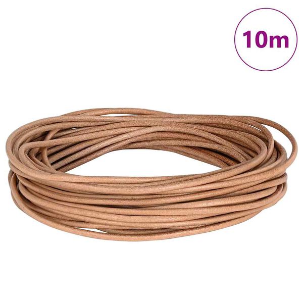 vidaXL Leather Cord Brown &Oslash;3 mm x 10 m Leather