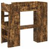 vidaXL Loft Bed Frame with Desk Smoked Oak 75 x 190 cm Engineered Wood