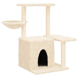 vidaXL Cat Tree with Sisal Scratching Posts Cream 83 cm