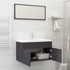 vidaXL 2 Piece Bathroom Furniture Set Grey Engineered Wood