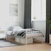 vidaXL Metal Bed Frame without Mattress with Footboard White 80x200cm