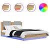 vidaXL Bed Frame with Headboard Artisan Oak 120 x 200 cm
