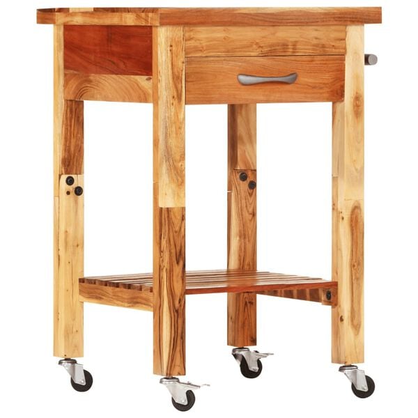 vidaXL Kitchen Trolley 55x55x89 cm Solid Wood Acacia