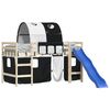 vidaXL Curtains for Loft Bed with Tunnel White and Black Polyester