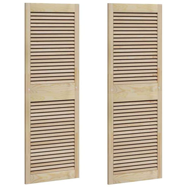 vidaXL Cabinet Door 2 pcs Natural 140.5 x 2 x 49.5 cm Solid Pine Wood