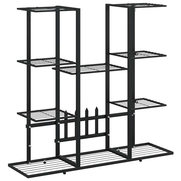 vidaXL Flower Stand 94.5x25x89 cm Black Iron