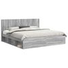 vidaXL Bed Frame with Storage and Headboard Grey Sonoma 200 x 200 cm