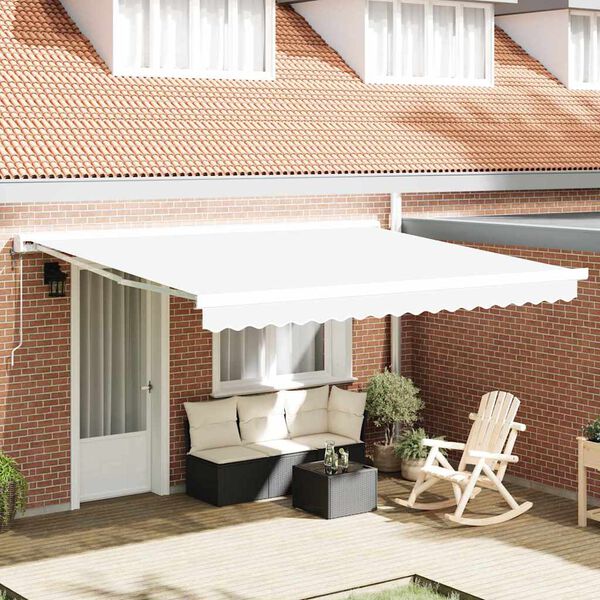 vidaXL Awning Replacement Fabric White 380 x 295 cm Polyester