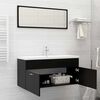vidaXL 2 Piece Bathroom Furniture Set Black Engineered Wood