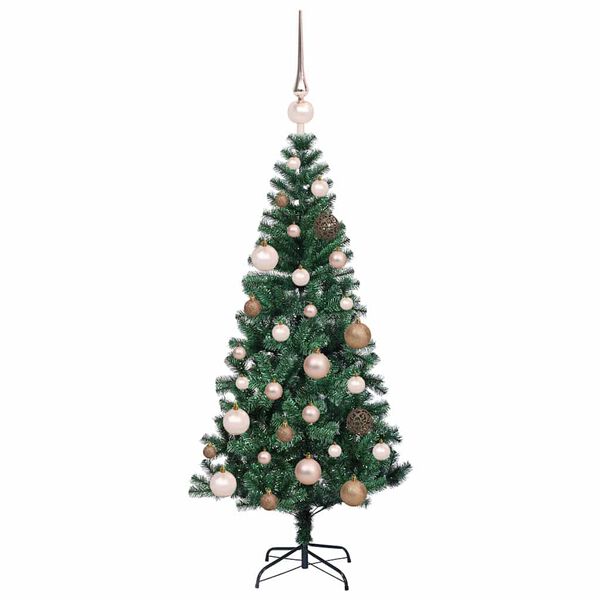 vidaXL Artificial Pre-lit Christmas Tree Green 120 cm PVC and Metal