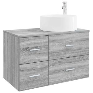 vidaXL Bathroom Furniture Set 2 pcs Grey Sonoma Engineered Wood