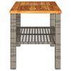 vidaXL Garden Table Grey 70x38x42 cm Poly Rattan Acacia Wood