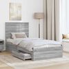 vidaXL Bed Frame with Drawer Grey Sonoma 100 x 200 cm Engineered Wood