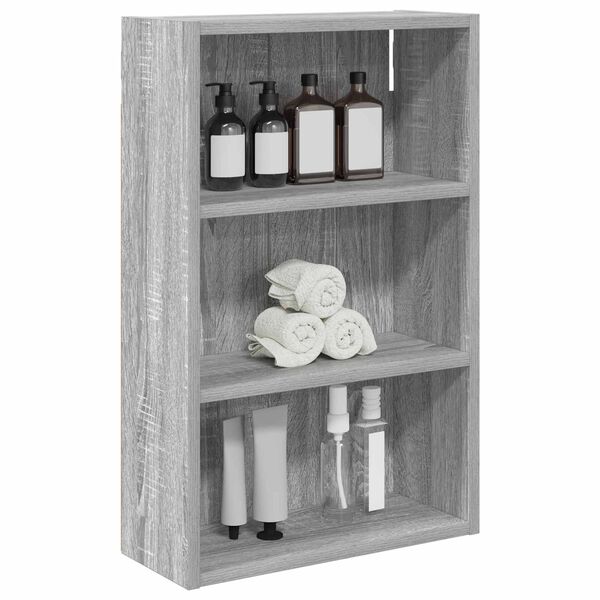 vidaXL Bathroom Wall Cabinet with Shelf Grey Sonoma 40 x 16 x 62.5 cm