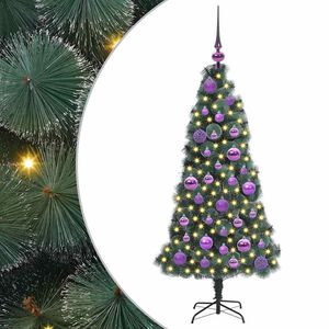 vidaXL Artificial Pre-lit Christmas Tree with Ball Set Green 120 cm