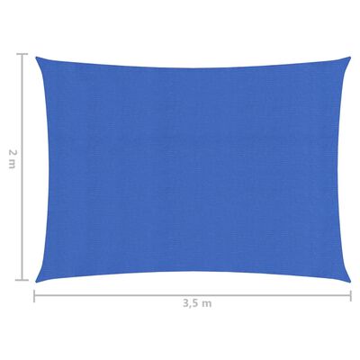 vidaXL Sunshade Sail 160 g/m² Blue 2x3.5 m HDPE