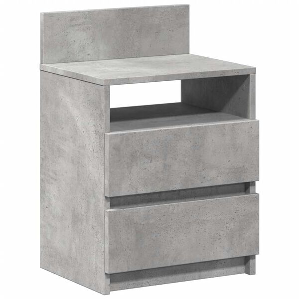vidaXL Bedside Cabinet with 2 Drawers Concrete Grey 40x33x60 cm