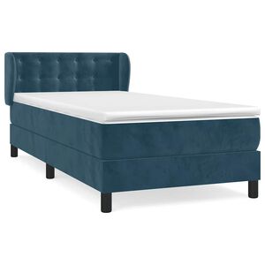 vidaXL Box Spring Bed with Mattress Dark Blue 80x200 cm Velvet