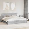 vidaXL Bed Frame with Drawer Grey Sonoma 200 x 200 cm Engineer Wood