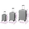 vidaXL Suitcase Set 3 pcs Silver 50 x 31 x 78 cm ABS Plastic and Steel