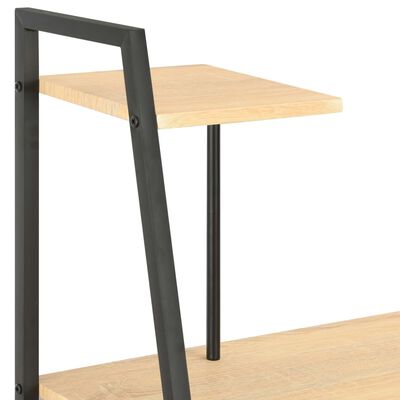 vidaXL Desk with Shelving Unit Black and Oak 102x50x117 cm