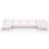 vidaXL 7 Piece Garden Lounge Set White Solid Pinewood