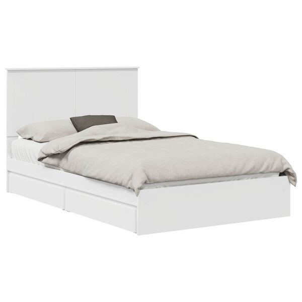 vidaXL Storage Bed with Headboard White 120 x 200 cm Engineered Wood
