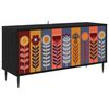 vidaXL TV Cabinet ESSEN 102 x 33 x 51 cm Black Oak Engineered Wood