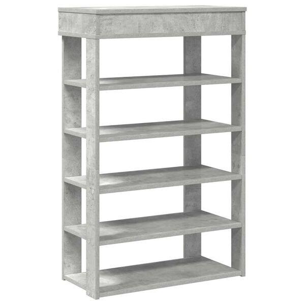 vidaXL Shoe Rack Concrete Grey 60x30x98 cm Engineered Wood