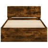 vidaXL Bed Frame without Mattress with Headboard Smoked Oak 100x200 cm