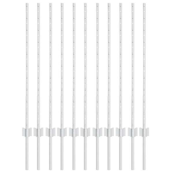 vidaXL Fence Post 11 pcs Silver 100 cm Steel