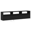 vidaXL TV Wall Cabinet with LED Black 180x31x45 cm