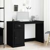 vidaXL Desk with Drawer Black Oak 50 x 115 x 75 cm Engineered Wood