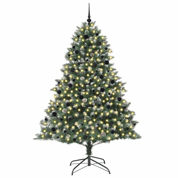 vidaXL Artificial Christmas Tree with 300 LEDs with Stand Green 240 cm