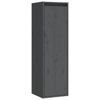 vidaXL Wall Cabinet Grey 30x30x100 cm Solid Pinewood