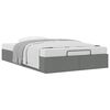 vidaXL Ottoman Bed Frame without Mattress Dark Grey Double Fabric