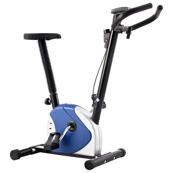 vidaXL Exercise Bike with Belt Resistance Blue
