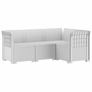 vidaXL 4-Seater Garden Sofa Rattan Look PP White