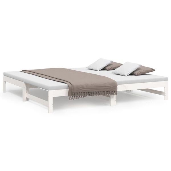 vidaXL Pull-out Day Bed without Mattress White 2x(90x200) cm