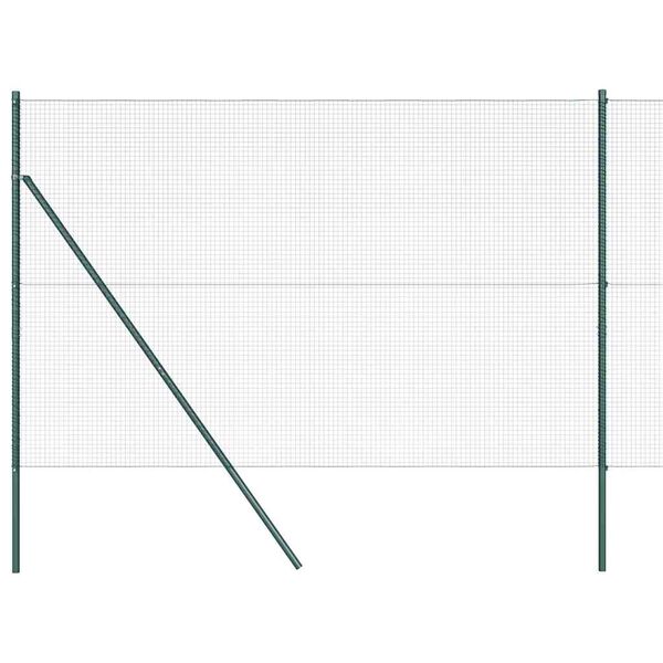 vidaXL Fence with Posts Green 1.5 x 10 m Steel