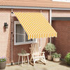 vidaXL Manual Retractable Awning 200 cm Orange and White Stripes