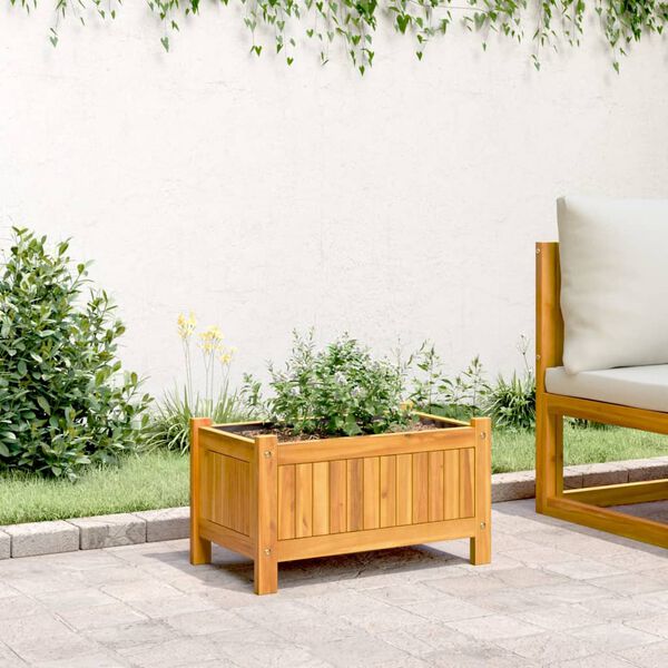 vidaXL Garden Planter with Liner 54x31x30 cm Solid Wood Acacia