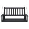 vidaXL Garden Swing Bench with Metal Chains Black Solid Wood Fir