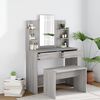 vidaXL Dressing Table with Mirror Grey Sonoma 96x40x142 cm